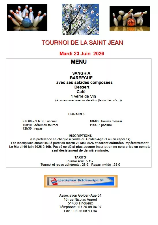 Affiche tournoi de la St Jean 2026